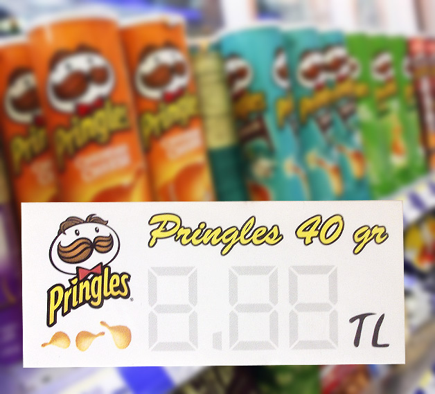 Hedef Grup Pringles Raf Önü Fiyat Etiketi Basımı